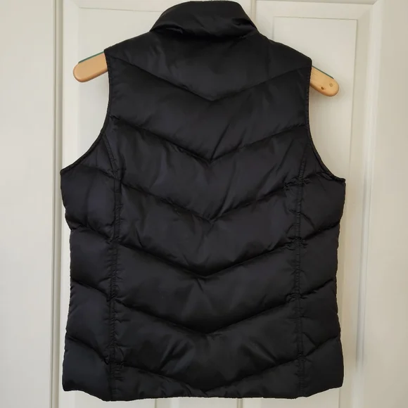 Goose Down Vest Quilted Puffer Black Fall Winter Outdoors Cabincore Warm Medium - Picture 6 of 14